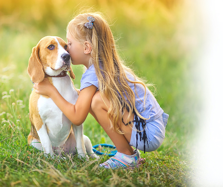 girl with dog
